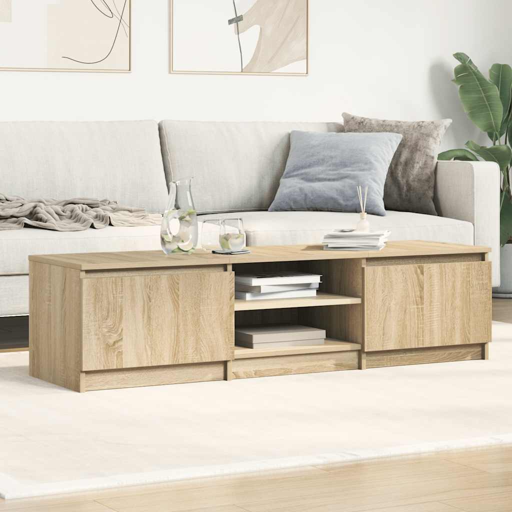 sonoma tölgy színű szerelt fa TV-szekrény 140 x 40 x 35,5 cm