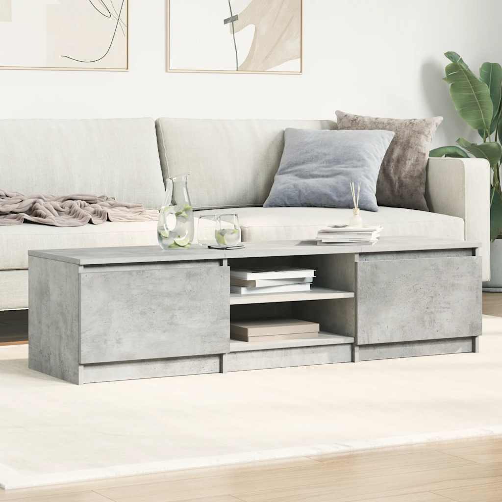 betonszürke szerelt fa TV-szekrény 140 x 40 x 35,5 cm