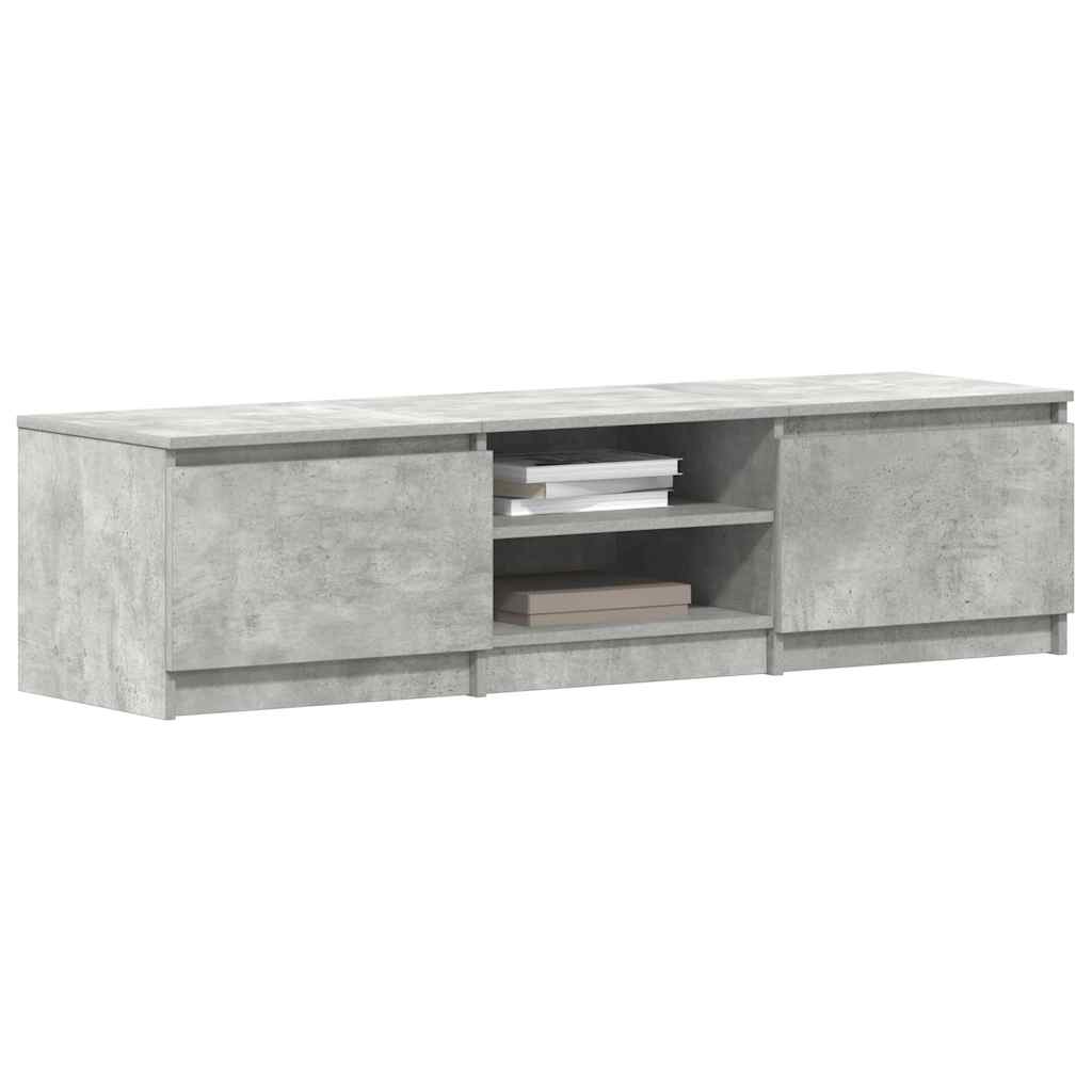 betonszürke szerelt fa TV-szekrény 140 x 40 x 35,5 cm