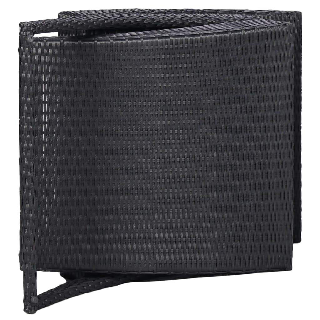 fekete polyrattan napozóágy párnával