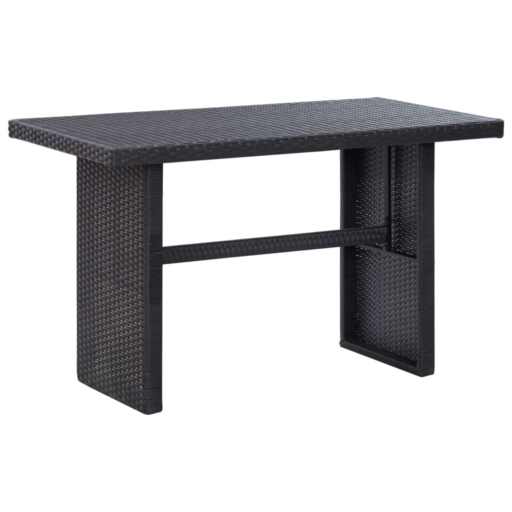 fekete polyrattan kerti asztal 110 x 60 x 67 cm