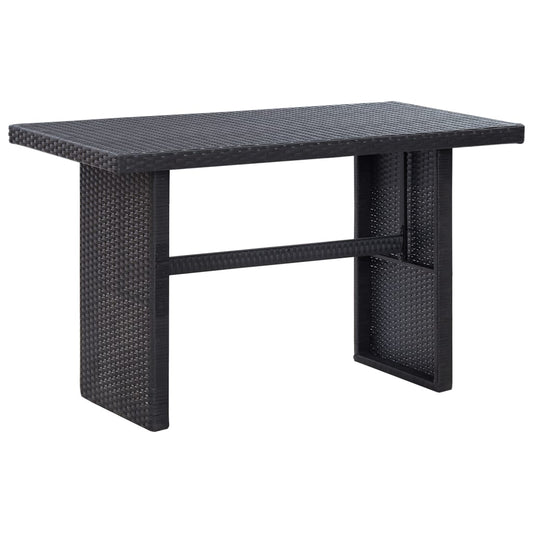 fekete polyrattan kerti asztal 110 x 60 x 67 cm