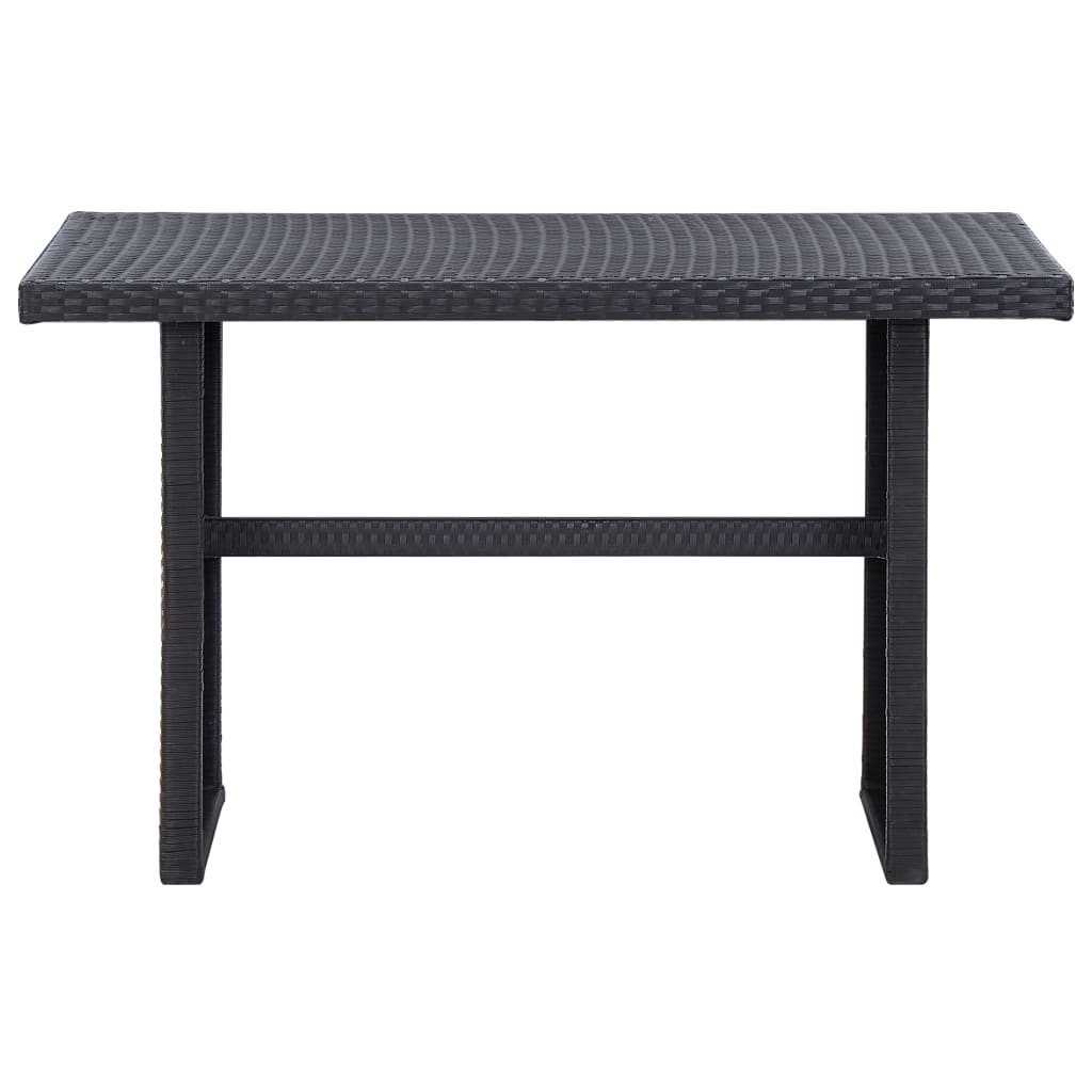 fekete polyrattan kerti asztal 110 x 60 x 67 cm