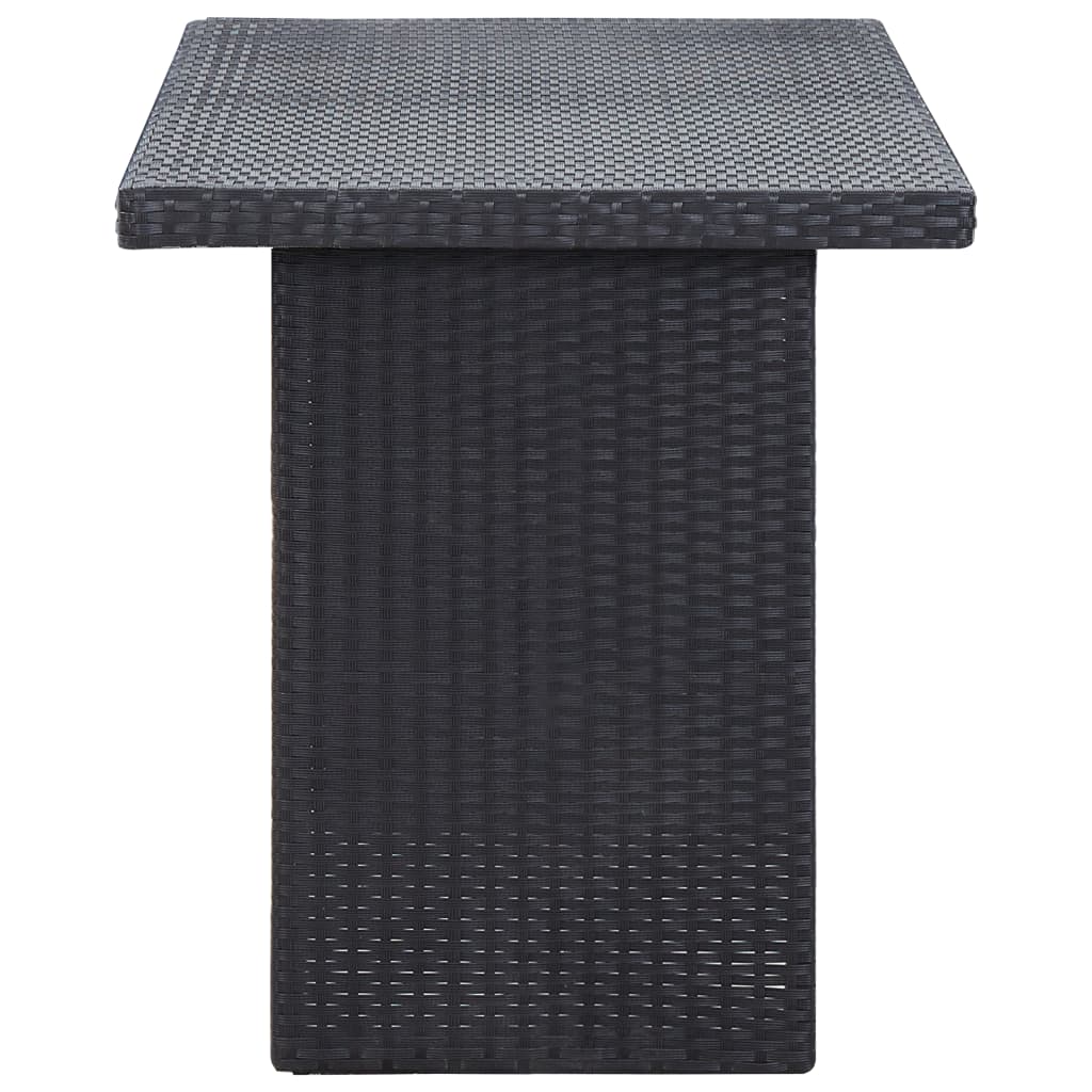 fekete polyrattan kerti asztal 110 x 60 x 67 cm