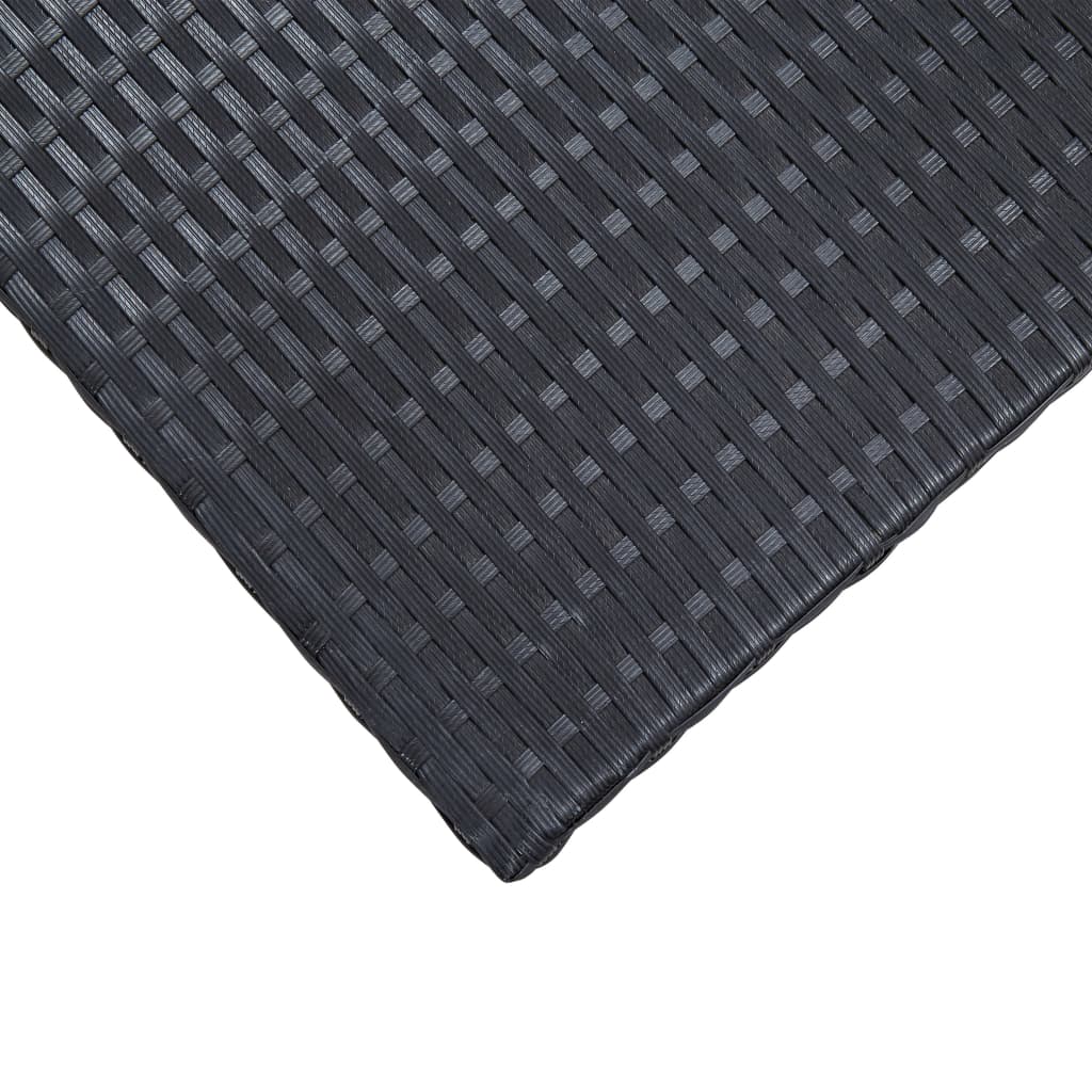 fekete polyrattan kerti asztal 110 x 60 x 67 cm