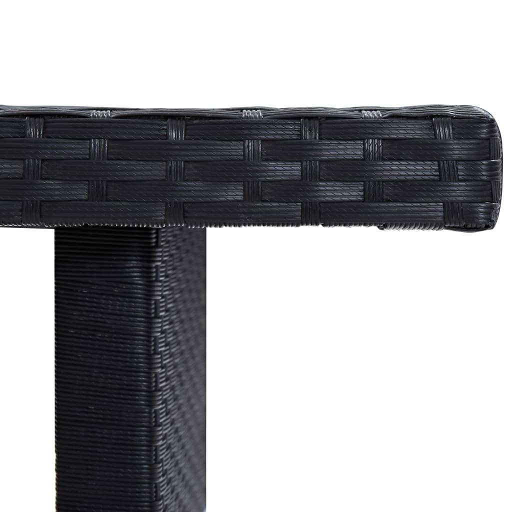fekete polyrattan kerti asztal 110 x 60 x 67 cm