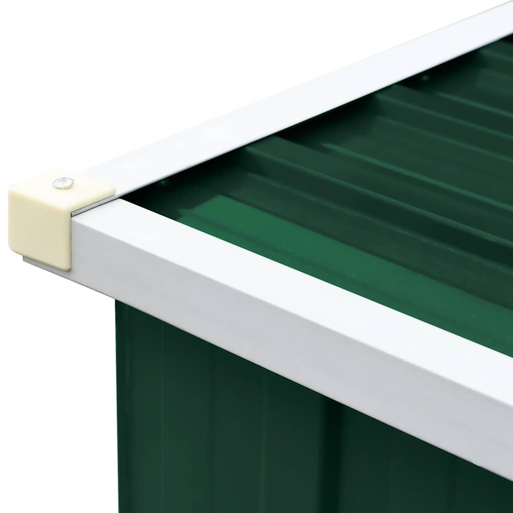 zöld horganyzott acél kerti tűzifatároló 330 x 84 x 152 cm