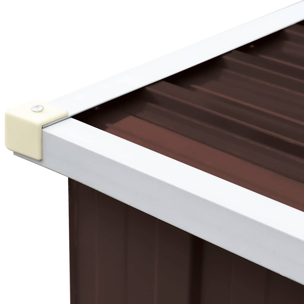 barna horganyzott acél kerti tűzifatároló 330 x 84 x 152 cm