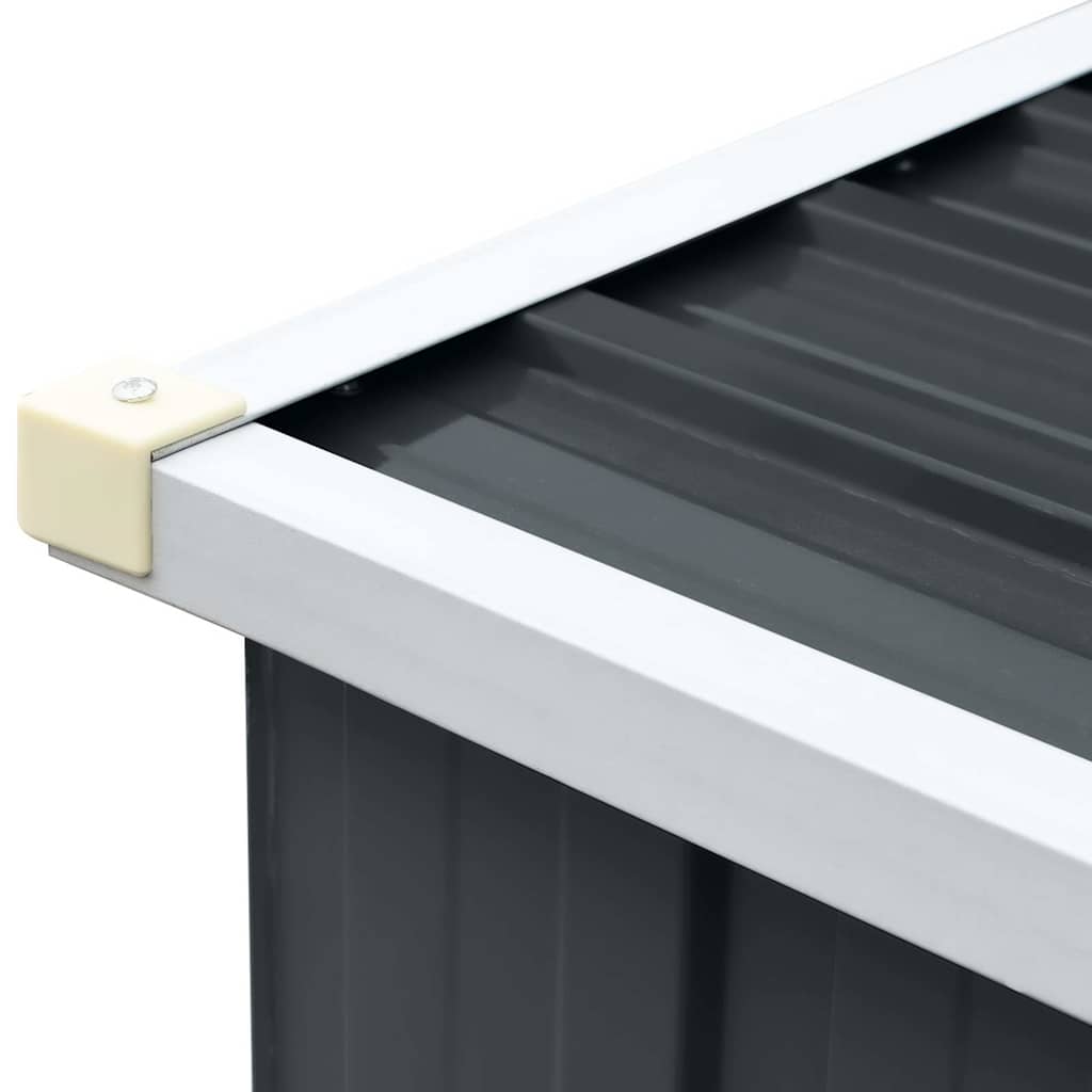 antracit horganyzott acél kerti tűzifatároló 330 x 84 x 152 cm