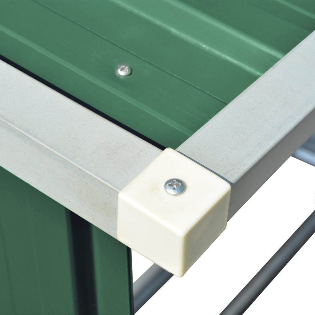 zöld horganyzott acél kerti tűzifatároló 163 x 83 x 154 cm