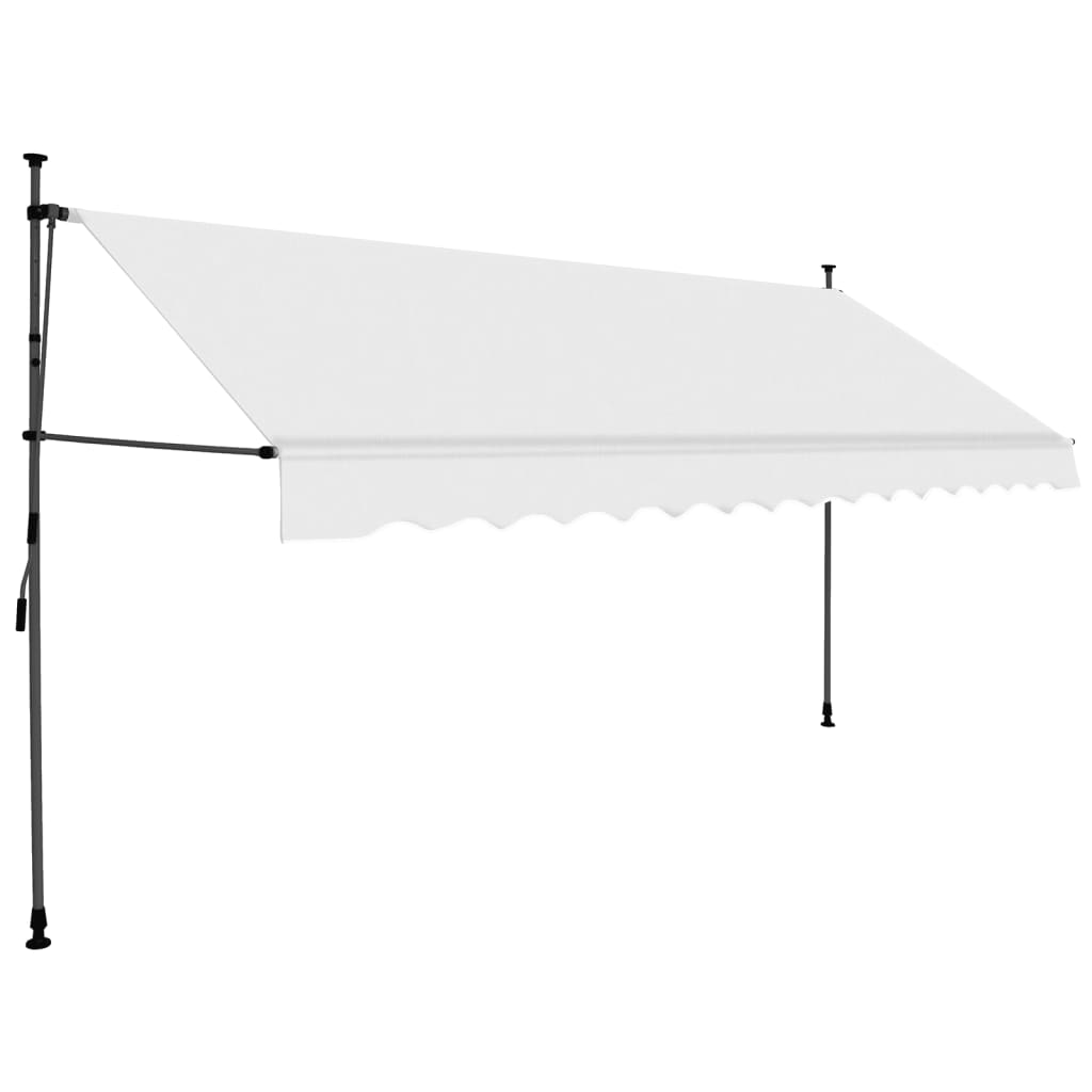 krémszínű kézzel kihúzható LED-es napellenző 350 cm
