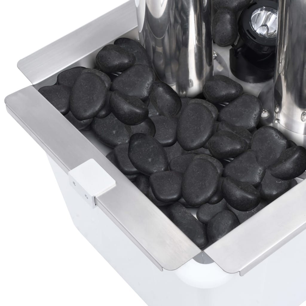 ezüstszínű rozsdamentes acél kerti szökőkút 48 x 34 x 123 cm