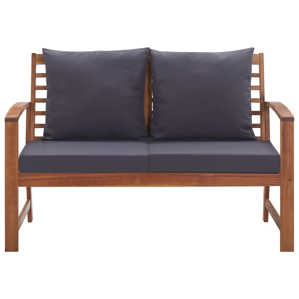 4 részes tömör akácfa kerti társalgószett párnákkal