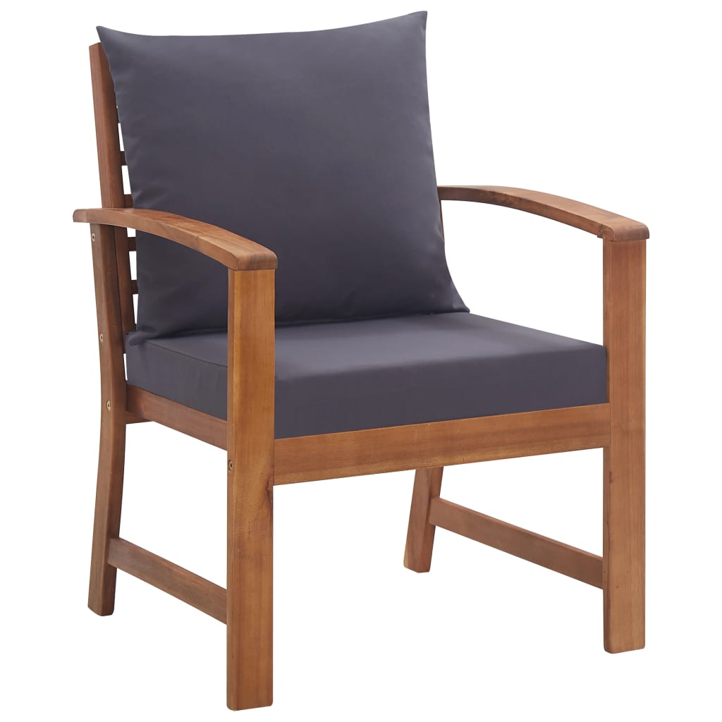 4 részes tömör akácfa kerti társalgószett párnákkal