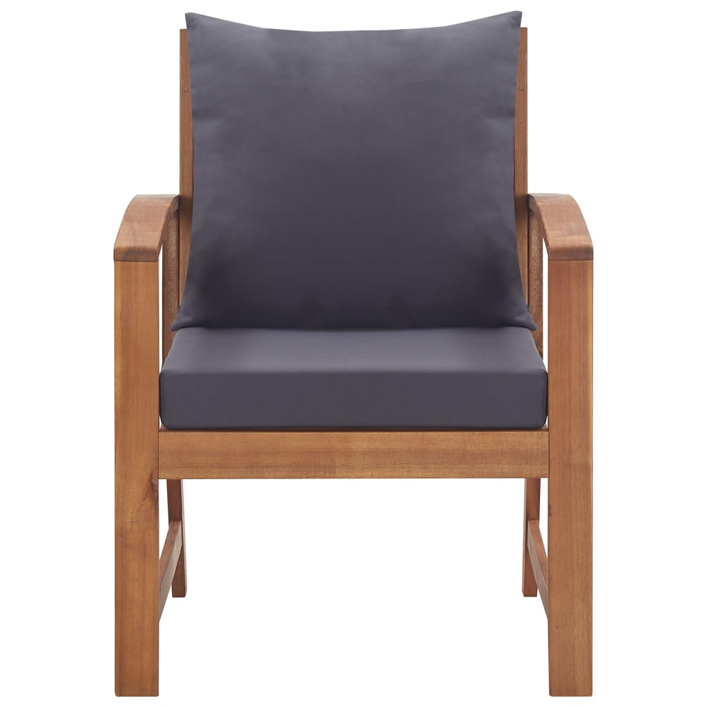 4 részes tömör akácfa kerti társalgószett párnákkal