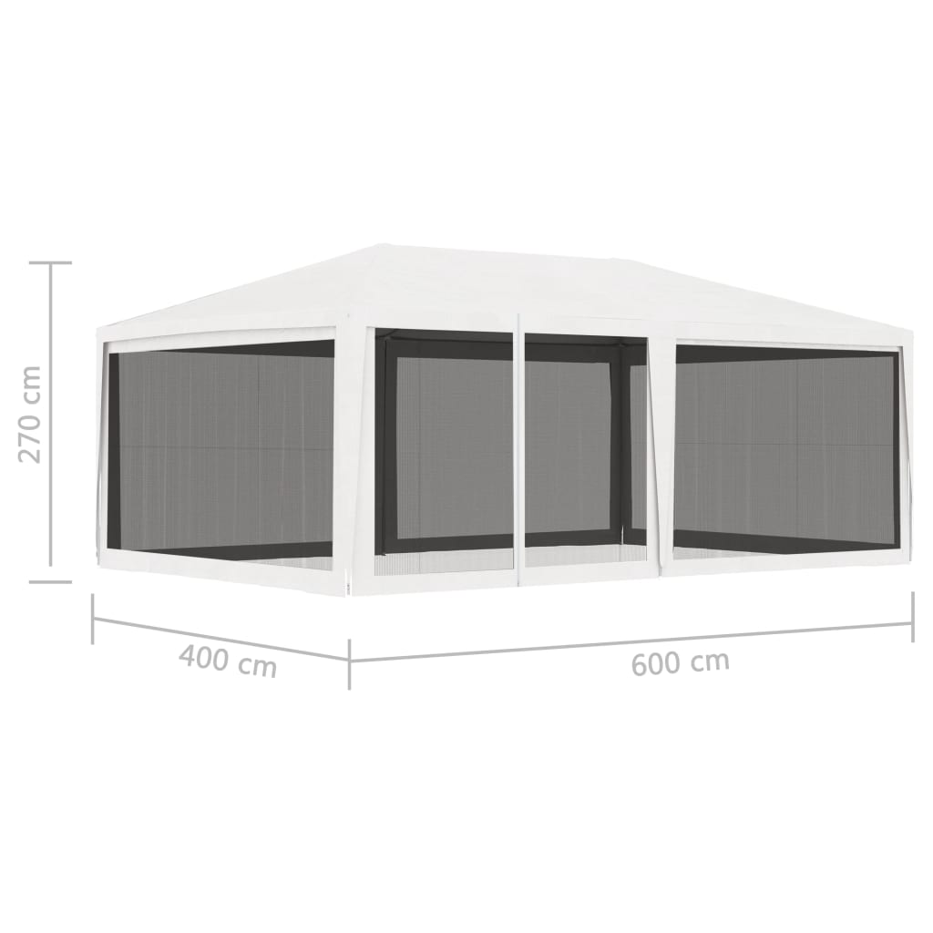 fehér partisátor 4 hálós oldalfallal 4 x 6 m