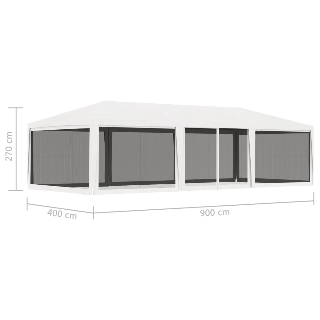 fehér partisátor 4 hálós oldalfallal 4 x 9 m