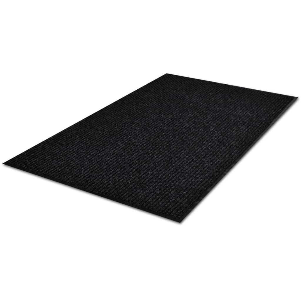 fekete PVC lábtörlő 117x220 cm