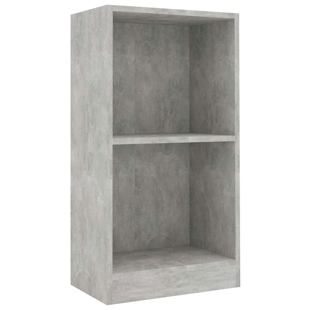 betonszürke szerelt fa könyvespolc 40x24x75 cm