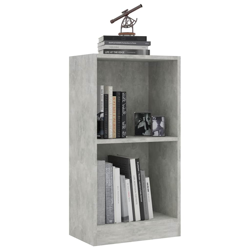 betonszürke szerelt fa könyvespolc 40x24x75 cm