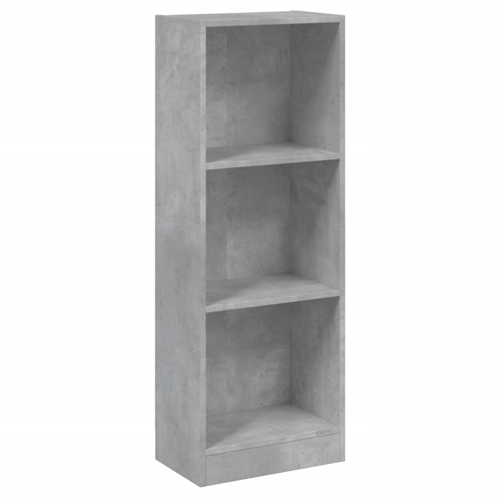 3 szintes betonszürke szerelt fa könyvszekrény 40x24x109 cm