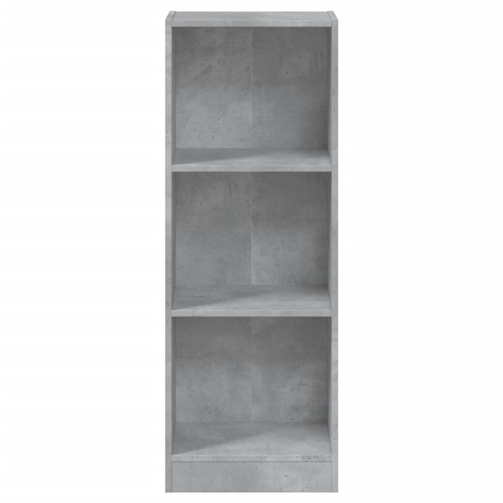 3 szintes betonszürke szerelt fa könyvszekrény 40x24x109 cm