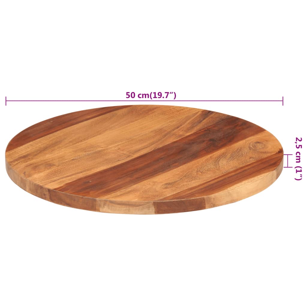 kerek tömör akácfa asztallap 25-27 mm 50 cm