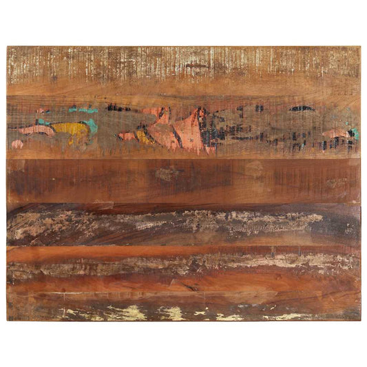 négyszögű tömör újrahasznosított fa asztallap 70x90 cm 15-16 mm
