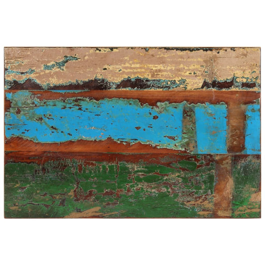 négyszögű tömör újrahasznosított fa asztallap 60x90 cm 25-27 mm