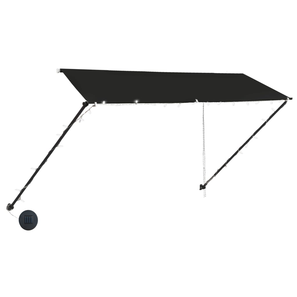 feltekerhető antracitszürke napellenző LED-del 350 x 150 cm