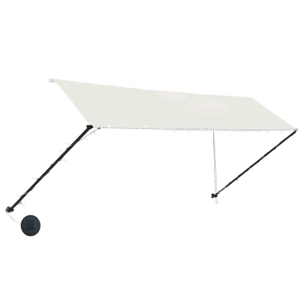 feltekerhető krémszínű napellenző LED-del 350 x 150 cm
