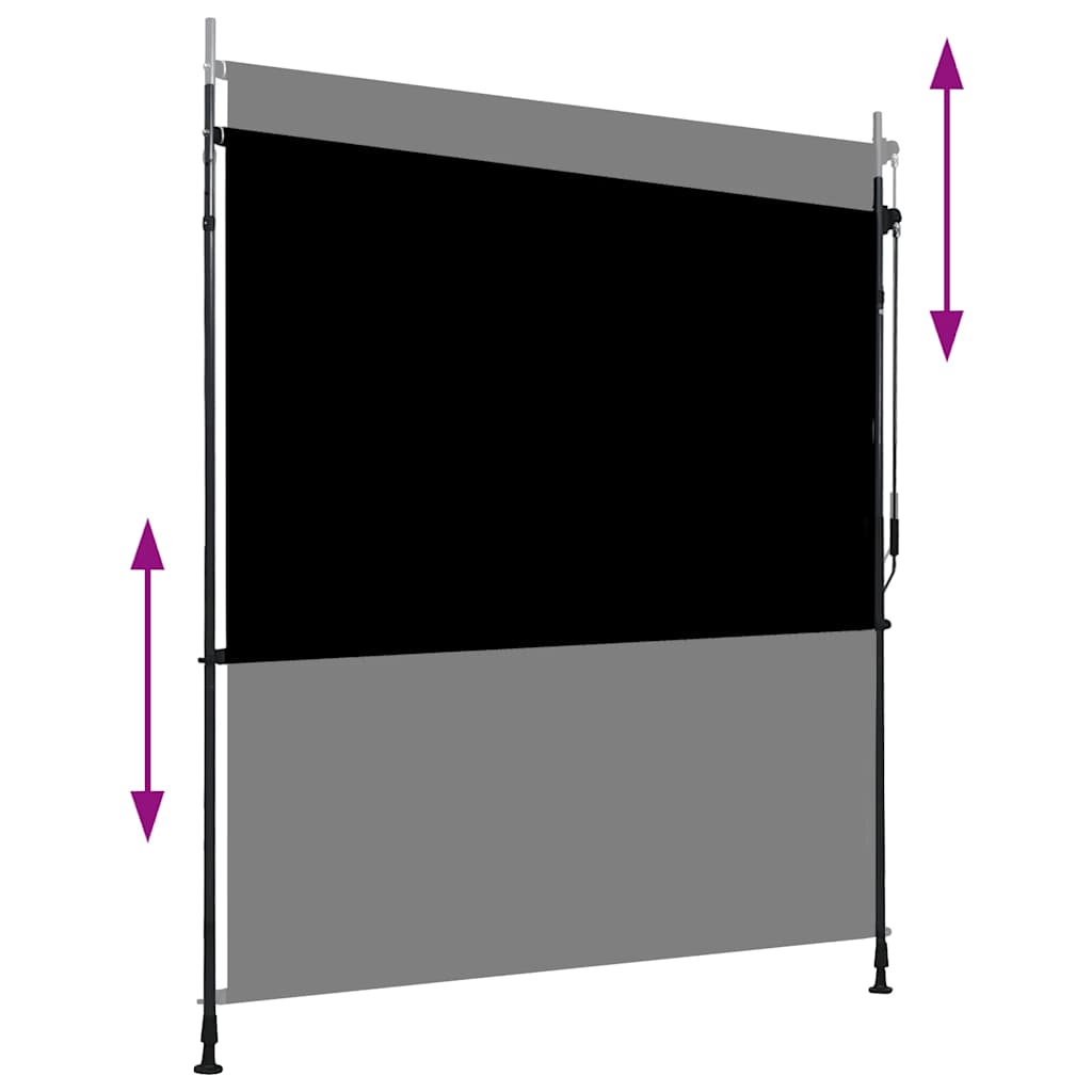 antracitszürke kültéri sötétítő roló 200 x 270 cm