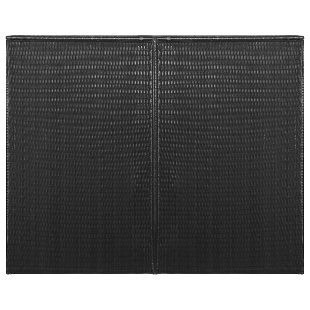 fekete polyrattan kukatároló 2 db kerekes kukához 153x78x120 cm