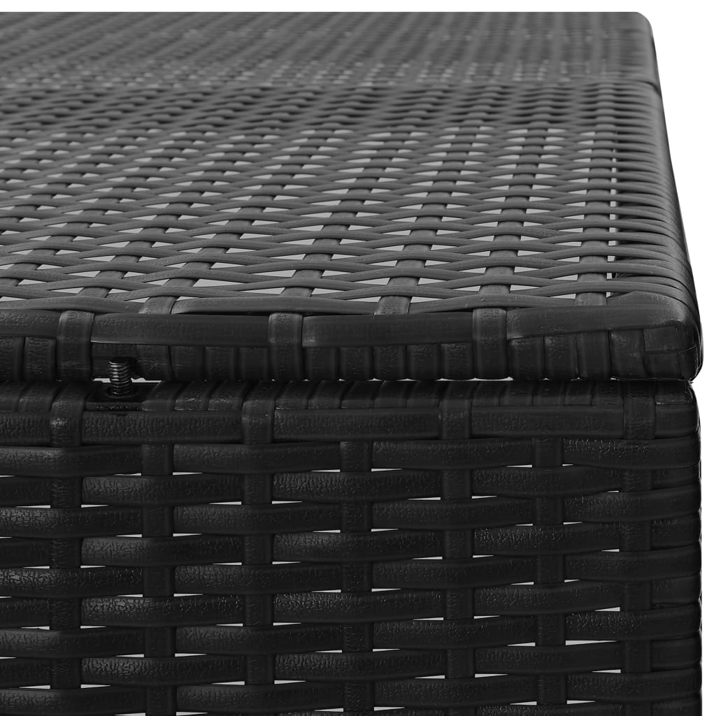fekete polyrattan kukatároló 3 db kerekes kukához 229x78x120cm