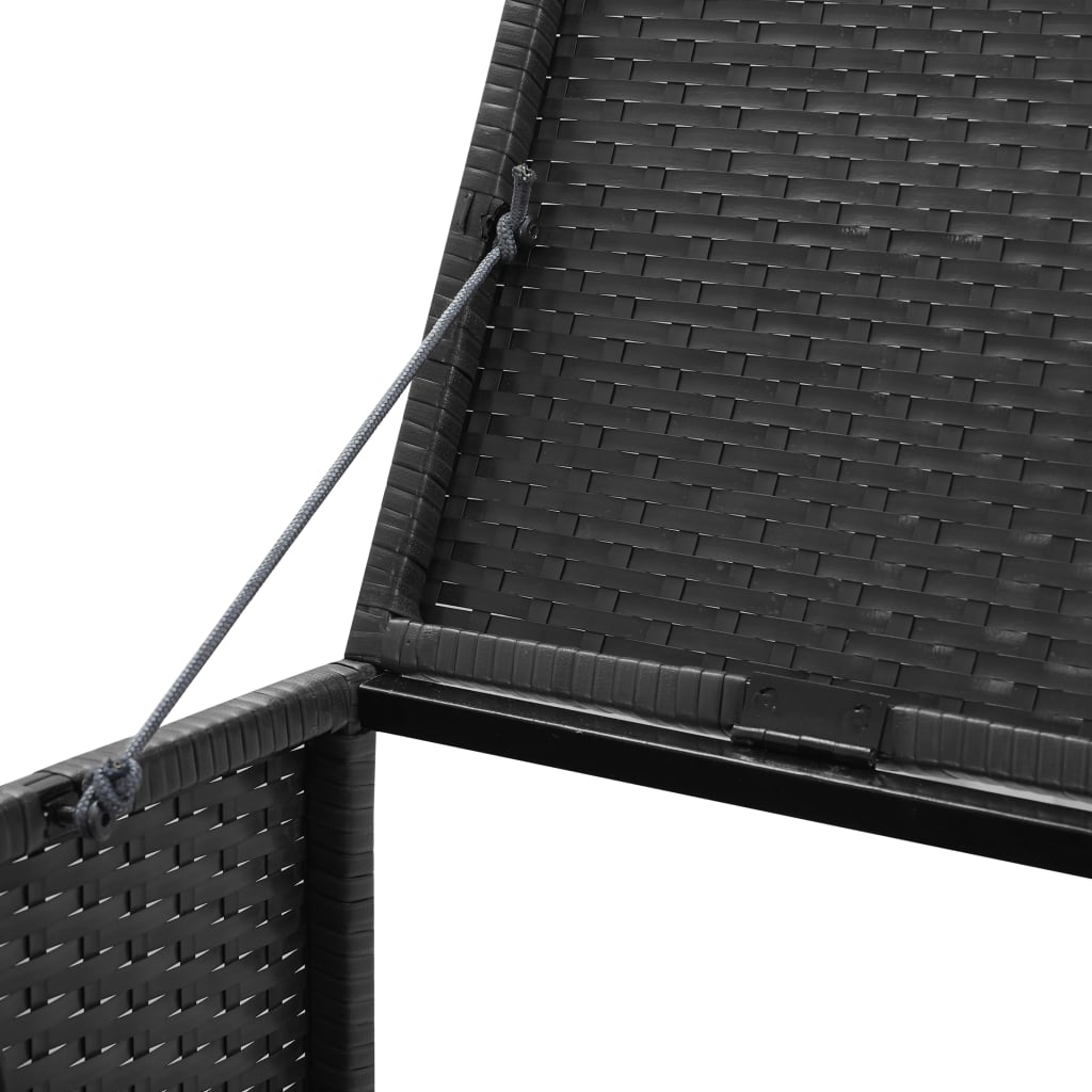 fekete polyrattan kukatároló 3 db kerekes kukához 229x78x120cm