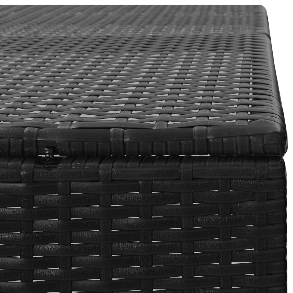 fekete polyrattan kukatároló 4 db kerekes kukához 305x78x120 cm