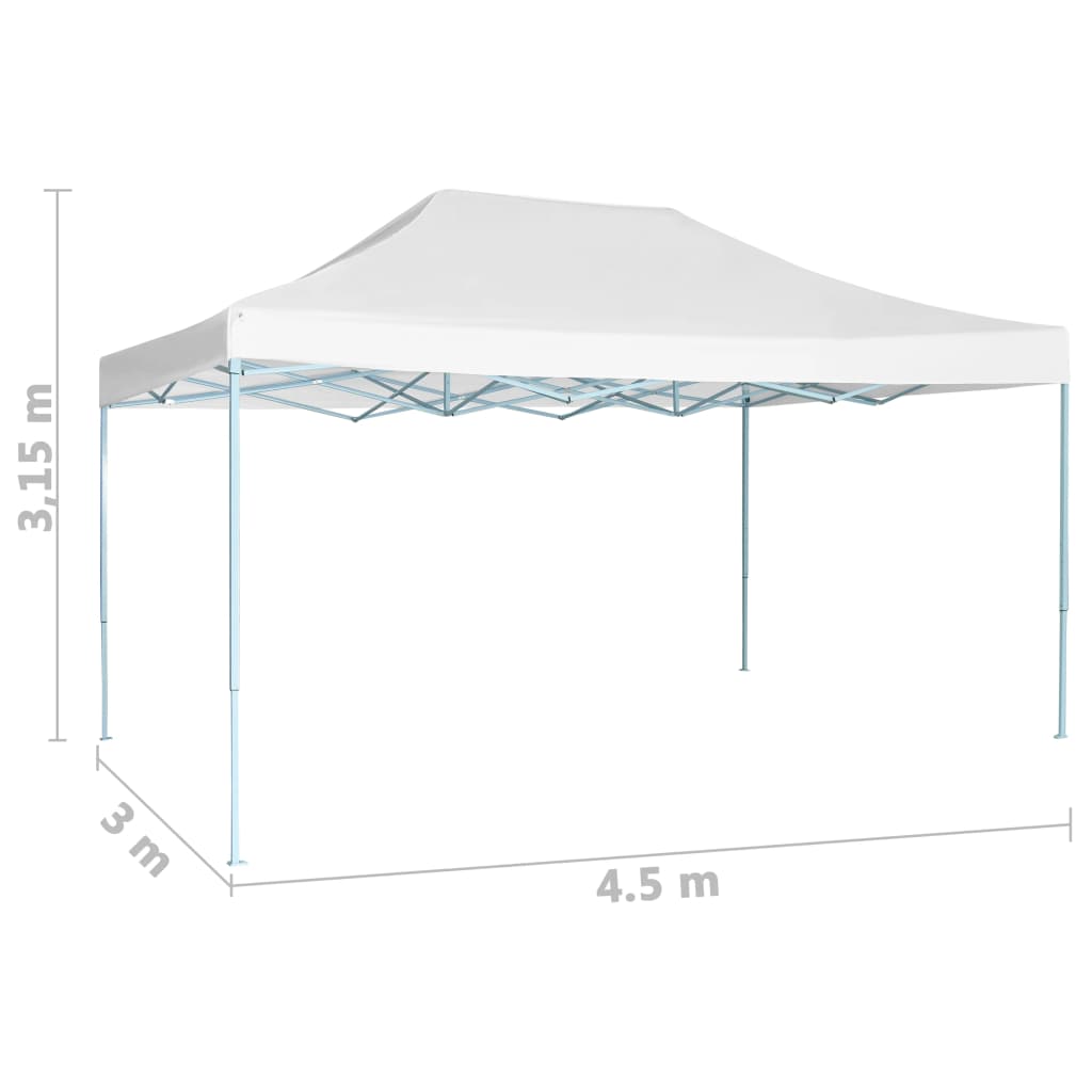 fehér összecsukható rendezvénysátor 3 x 4,5 m