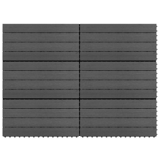 6 darab szürke WPC csempe 60 x 30 cm 1 m²