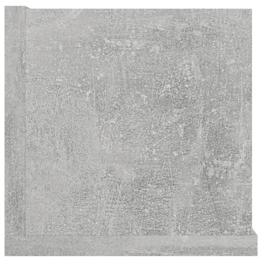 betonszürke szerelt fa CD-tartó fali polc 100 x 18 x 18 cm