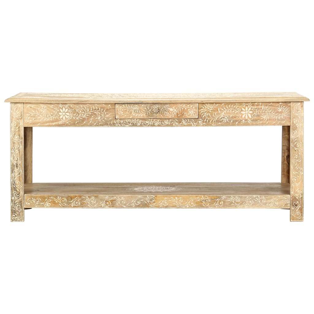 kézzel festett tömör mangófa dohányzóasztal 110 x 50 x 45 cm