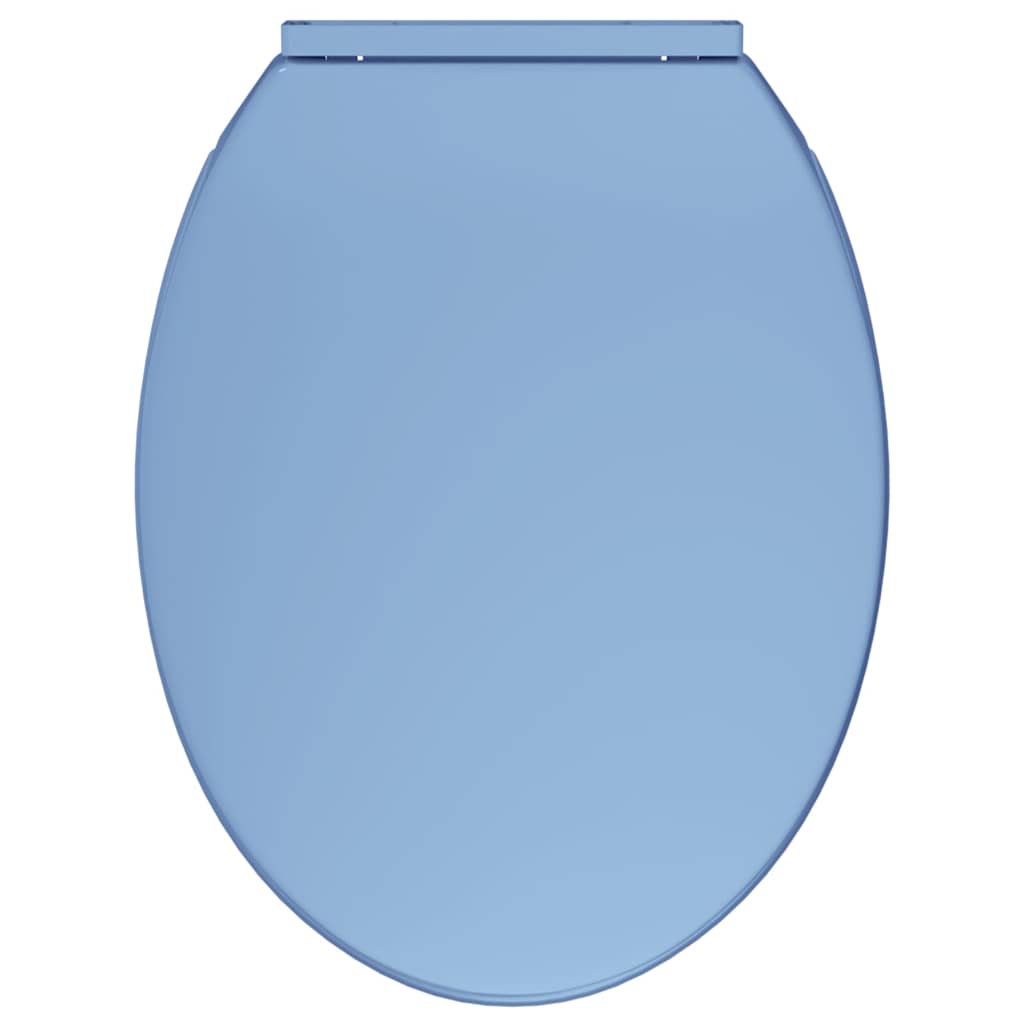 kék ovális WC-ülőke lassan csukódó fedéllel