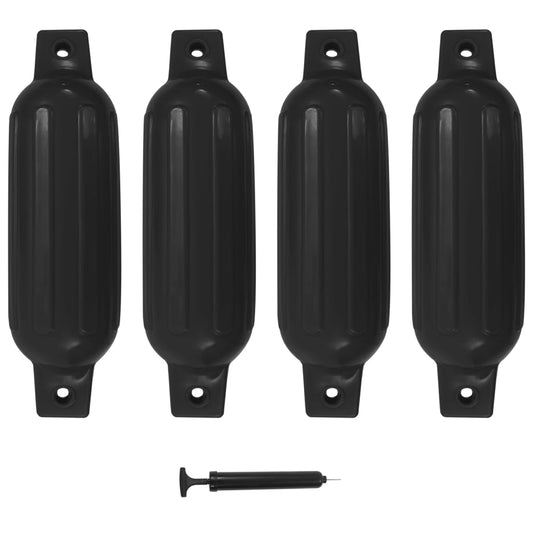 4 darab fekete PVC csónak lökhárító 41 x 11,5 cm