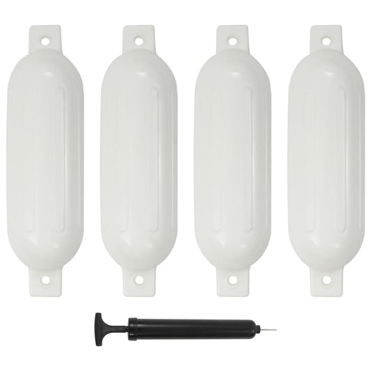 4 darab fehér PVC csónak lökhárító 51 x 14 cm