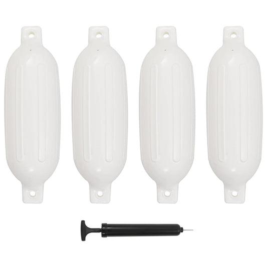 4 darab fehér PVC csónak lökhárító 58,5 x 16,5 cm