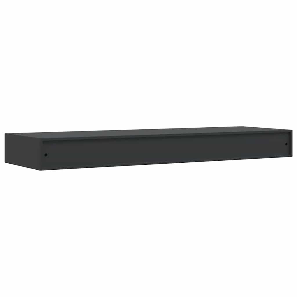 fekete lebegő fali polc fiókkal 80 x 25 x 8 cm