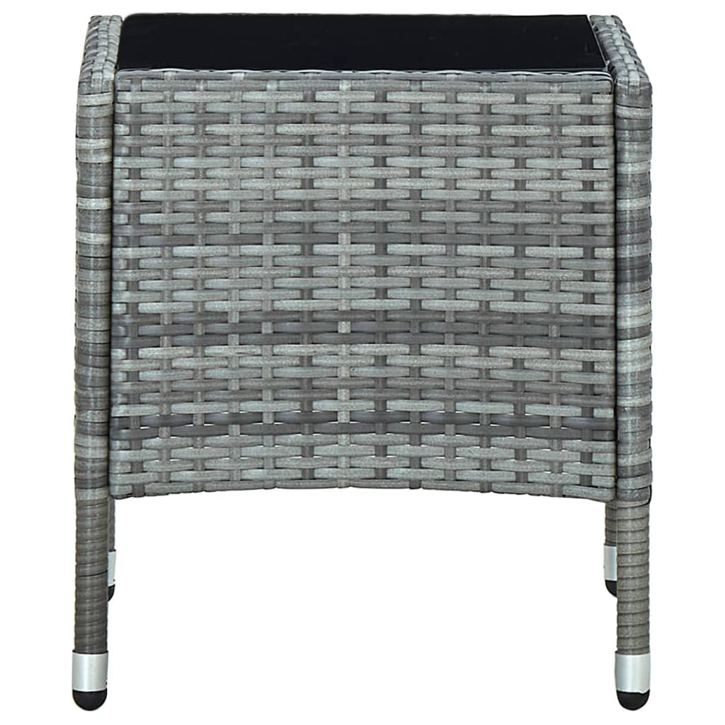 szürke polyrattan kerti asztal 40 x 40 x 45 cm