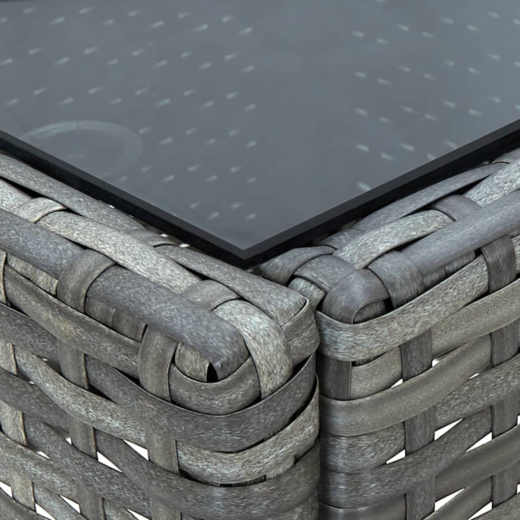 szürke polyrattan kerti asztal 40 x 40 x 45 cm