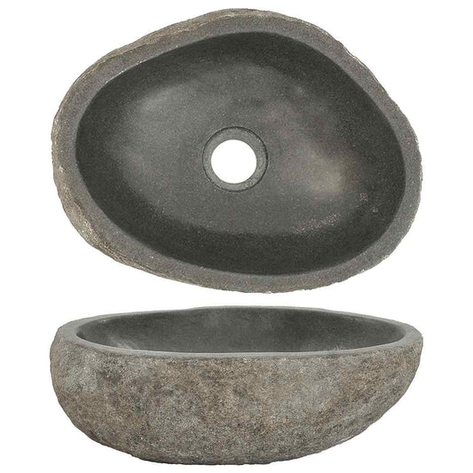 ovális folyami kő mosdókagyló (29-38) x (24-31) cm