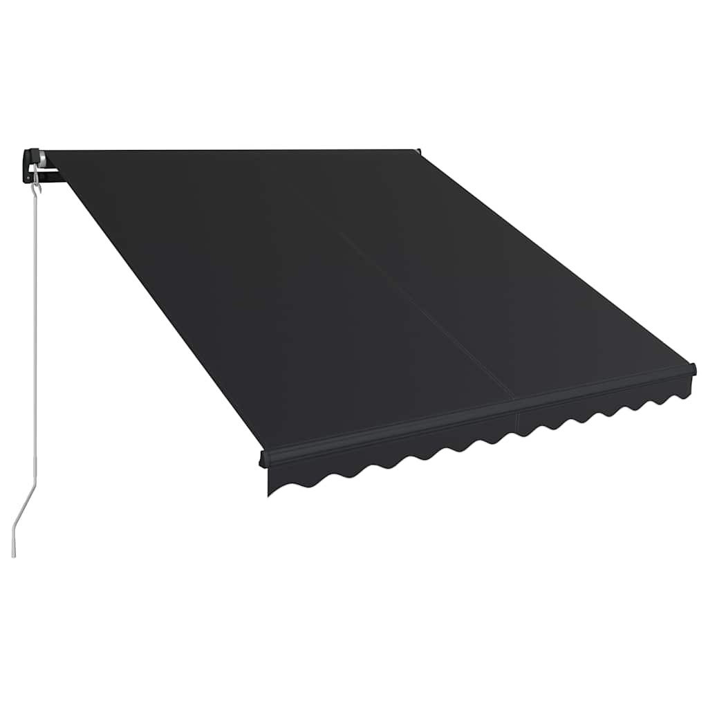 antracitszürke kézzel kihúzható LED-es napellenző 350 x 250 cm