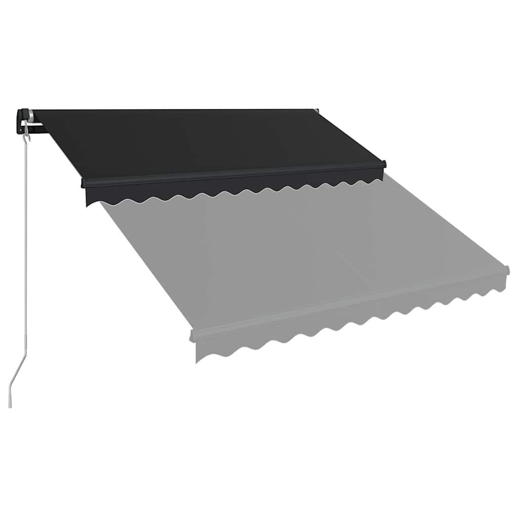 antracitszürke kézzel kihúzható LED-es napellenző 350 x 250 cm